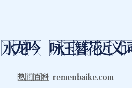 水龙吟·咏玉簪花近义词是什么意思的图片